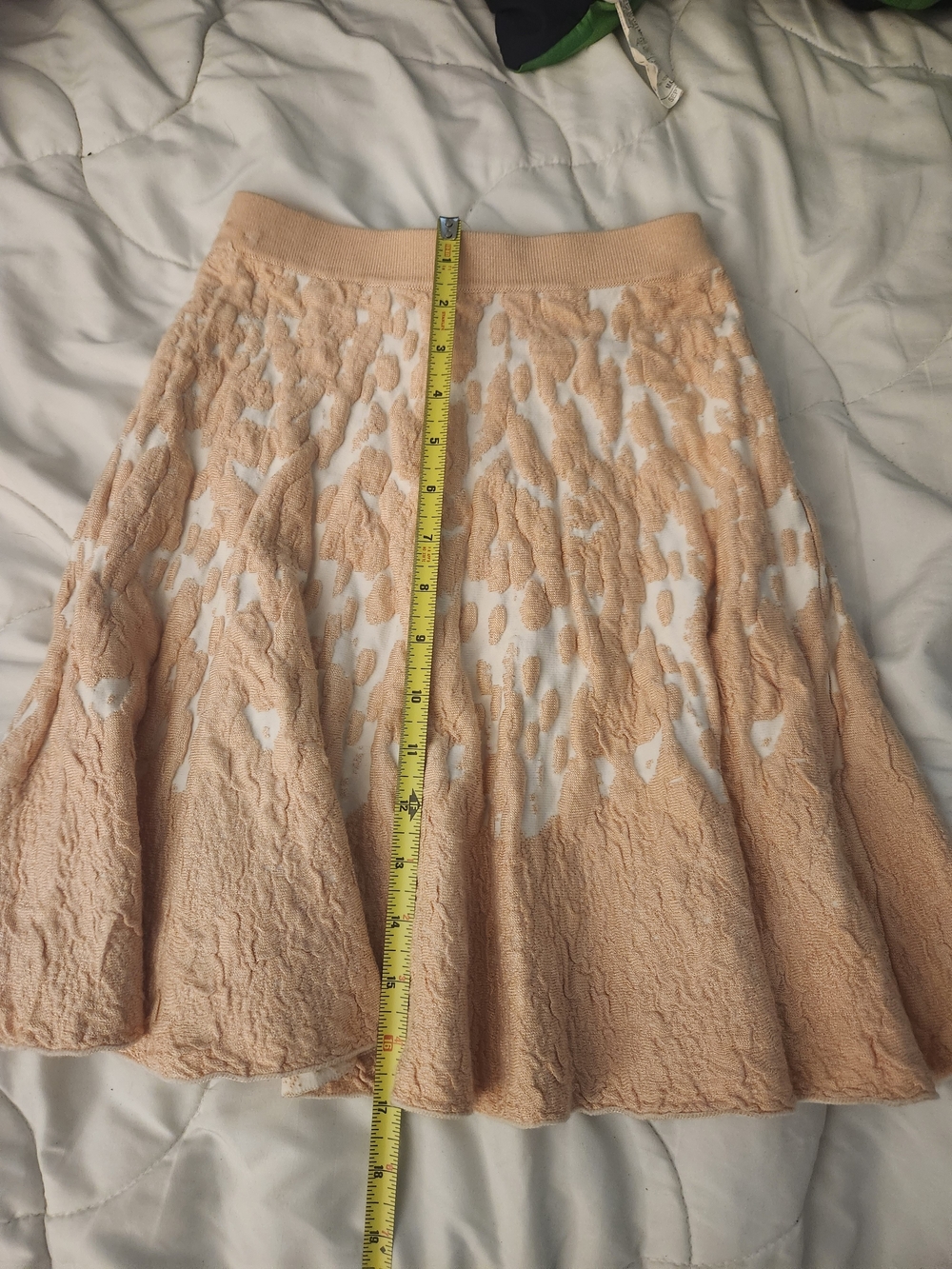 Lucy Paris Apricot Textured Floral Fit & Flare Skirt XS NWT - Picture 9 of 11